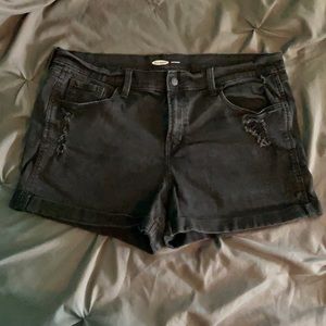 Old Navy Black Boyfriend Denim Shorts